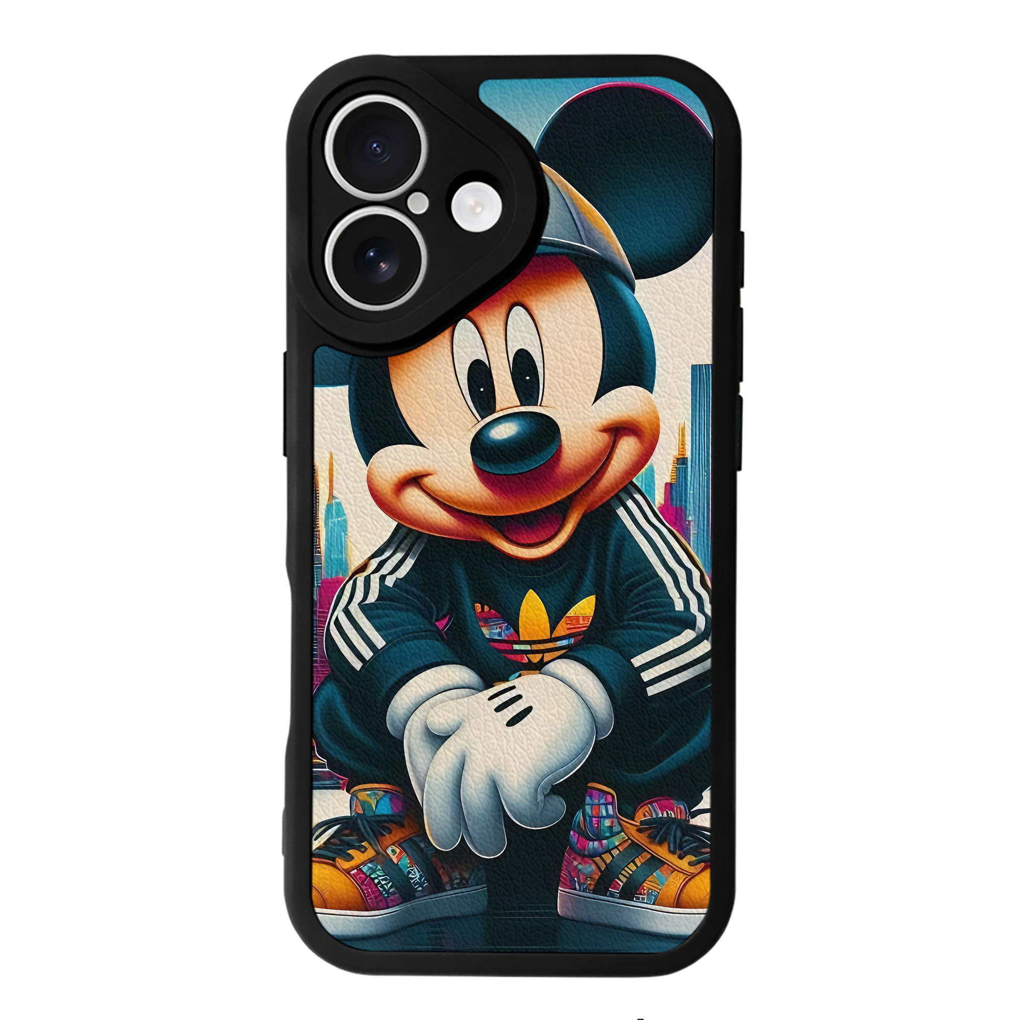 （画像用） ミッキーマウス Mickey Mouse 【iPhone 16シリーズ対応】シリコンスマホケース（レザー調） 材質：シリコン